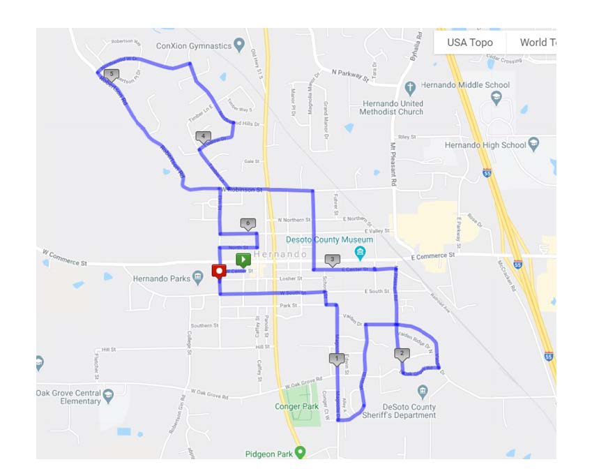 2020 Water Tower 10K Map